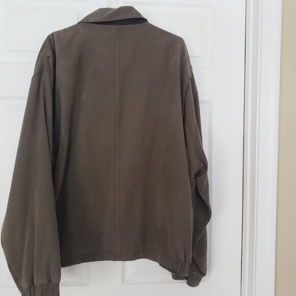 Gary Player Men's Light Brown Faux Suede Full Zip Golf Bomber Jacket Size 3XL - Picture 5 of 10